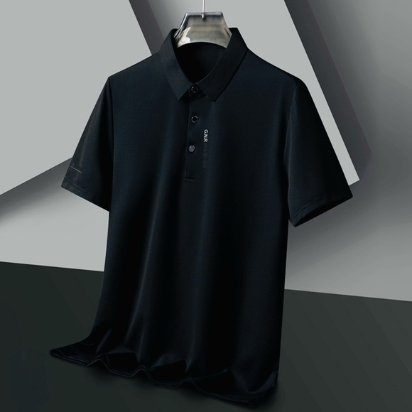 NEW!! Sleek Black The Latest Style Polo Shirt -
Sz L/XL - Picture 1 of 3